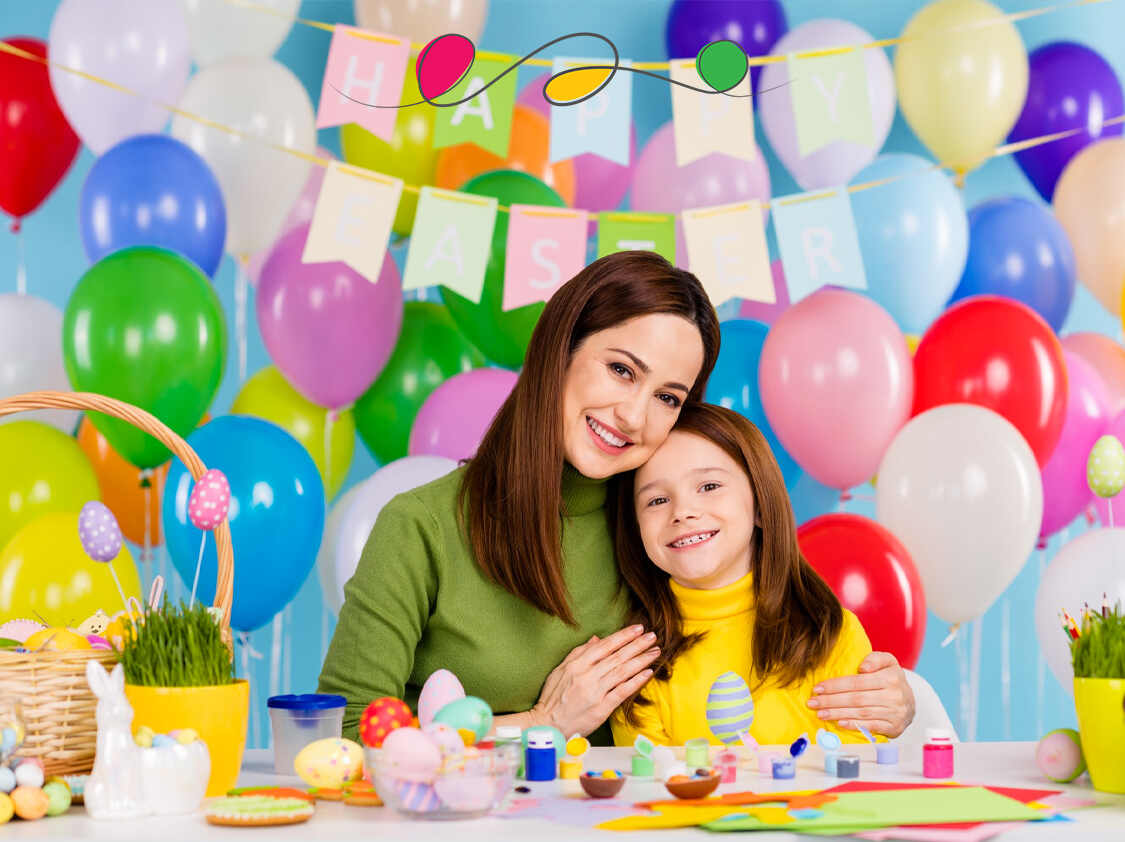 Vibrant birthday party setup with balloons, cake, and children enjoying the celebration organized by Kids Day Events in Abu Dhabi.