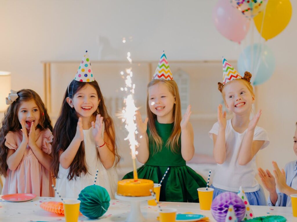 Discover the best indoor birthday venues in Abu Dhabi with colorful party decorations, rainbow-themed setups, and joyful celebrations for kids.