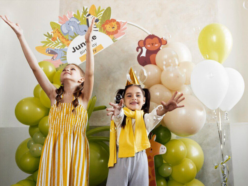 Budget-friendly birthday party venue in Abu Dhabi with colorful decorations and fun activities for kids.